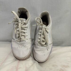 Puma Kids White Sneakers Multicolor Pastel Soles Size 5